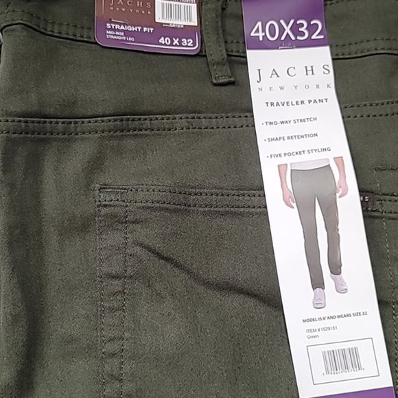 Jachs New York Men's Straight Fit Mid-Rise 5 Pocket Traveler Pant - Picture 4 of 4